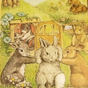 Rabbits Helping Rabbits - Wall Hanging